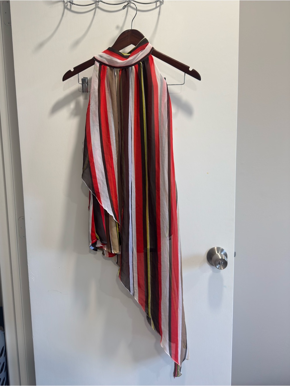 Vintage NY&Company Multicolor Striped Halter Top Asymmetric Hem Size